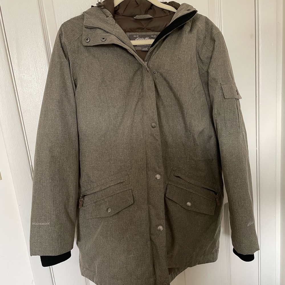 Eddie Bauer down parka with faux fur collar